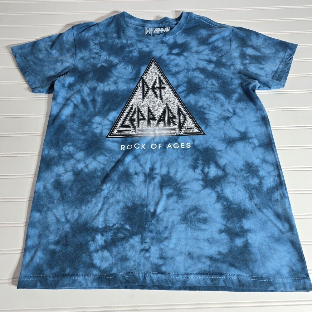Def Leppard Shirt Mens Large Tie Dye Rock Of Ages Rock 80s Music Concert Graphic